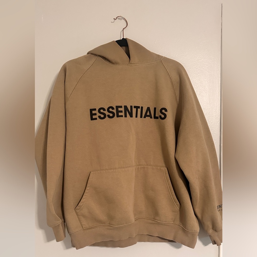 Essentials Beige Men's Hoodie